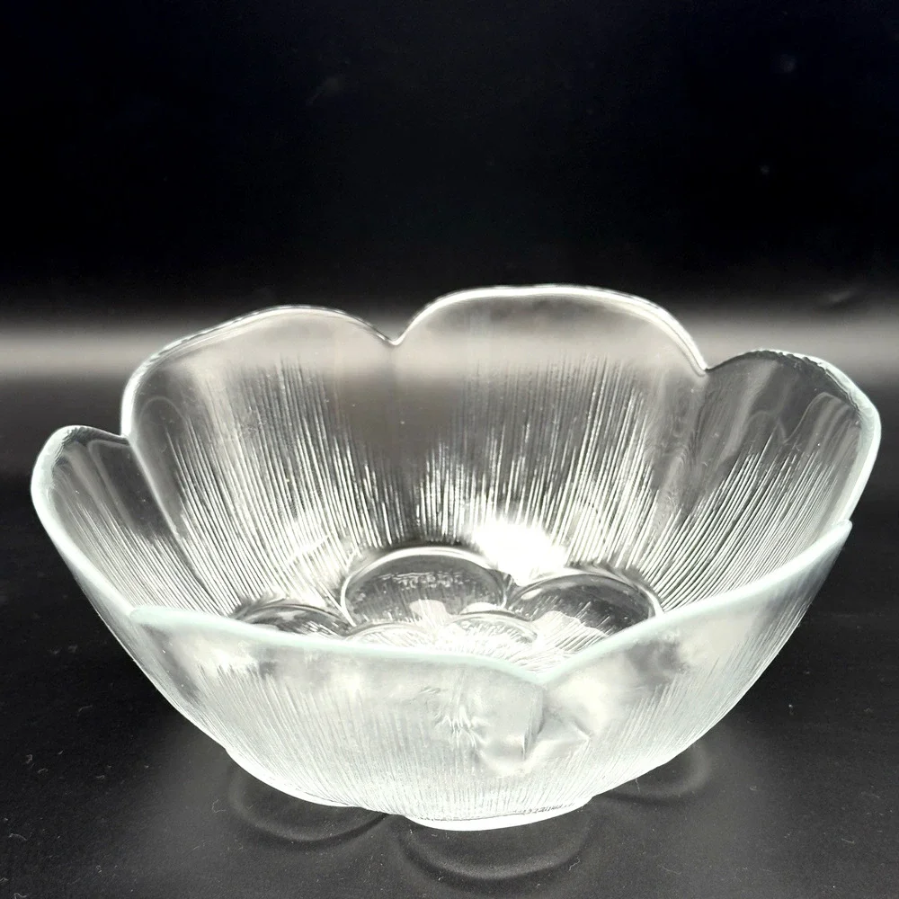Vintage Clear Glass Flower Bowl Turkish 7